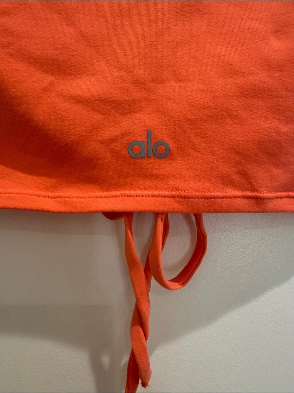 ALO Yoga Coral Wrap Crop Top with Front Keyhole